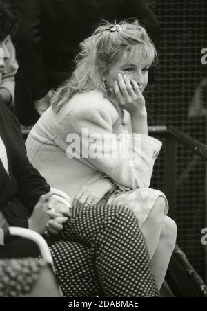 Joueur de tennis non identifié au tournoi de tennis italien Open XLIV Edition, Rome, Italie 1991 Banque D'Images