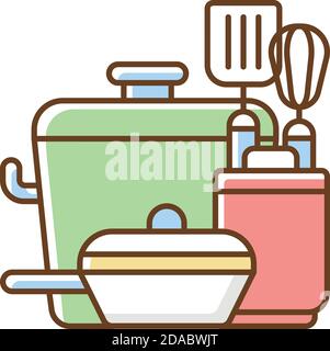 Outils de cuisine icône de couleur RVB Illustration de Vecteur