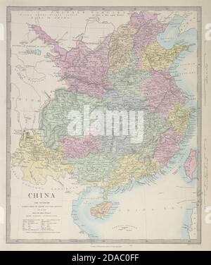 CHINE du Halde et des Jésuites. Routes McCartney et Amherst. Carte SDUK 1857 Banque D'Images