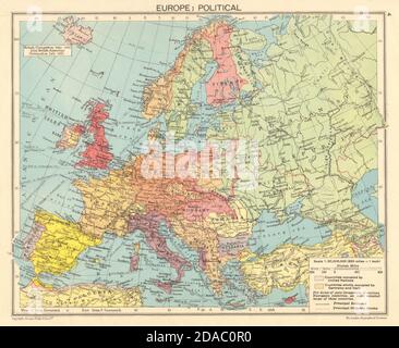 DEUXIÈME GUERRE MONDIALE. L'axe Allemagne-nazi occupait l'Europe. Carte de la Pologne divisée 1943 Banque D'Images