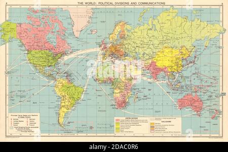 GUERRE MONDIALE 2. L'Europe occupée par les nazis. Ancienne carte de la Chine/de l'Asie occupée par le Japon en 1943 Banque D'Images