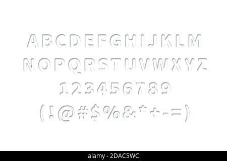 Police de caractères en coupe de papier et style artisanal Illustration de Vecteur