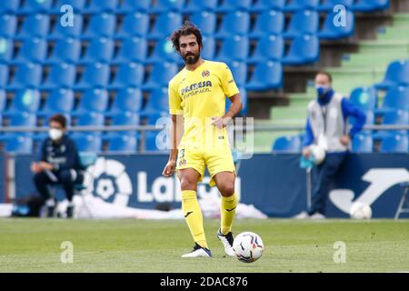 Raul Albiol de Villarreal en action pendant le championnat d'Espagne la Liga match de football entre Getafe CF et Villarreal CF le 8 novembre 2020 a P Banque D'Images