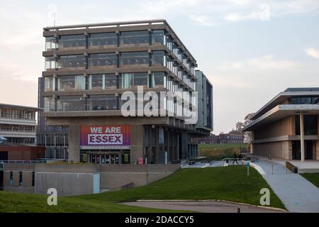 Campus de l'Université d'Essex pendant le deuxième confinement de la COVID-19 en novembre 2020. Banque D'Images