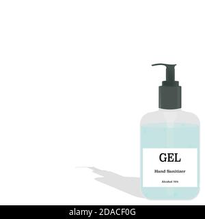 Gel désinfectant pour les mains, gel vert clair pour les mains, pour nettoyer les mains et protéger contre les germes, les bactéries nocives et les virus comme le COVID-19 ou le coronavirus. Illustration de Vecteur