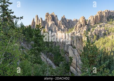 Formations de pierres d'aiguilles dans les Black Hills du Dakota du Sud Banque D'Images