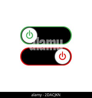 Les boutons d'arrêt sont en rouge, les boutons d'activation sont en rouge Illustration de Vecteur