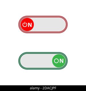 Les boutons d'arrêt sont en rouge, les boutons d'activation sont en rouge Illustration de Vecteur