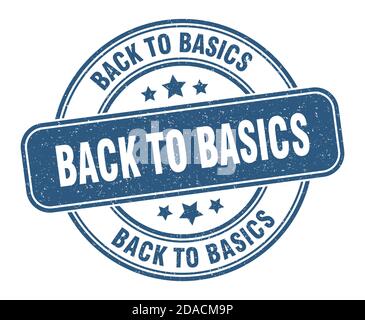 affiche de retour aux articles de base. affiche de retour aux articles de base. étiquette de grunge ronde Illustration de Vecteur