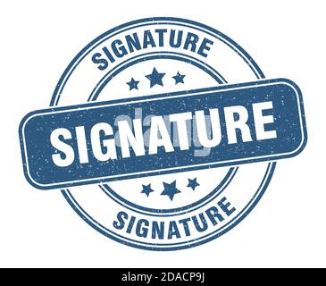 cachet de signature. signature. étiquette de grunge ronde Illustration de Vecteur
