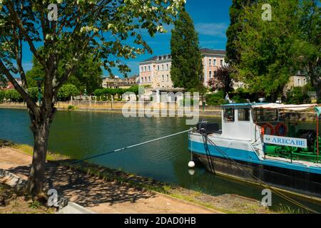 France, cher (18), Vierzon, Canal du Berry, Péniche 'le cher' Banque D'Images