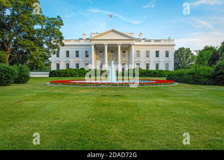 La Maison Blanche, North Lawn, Washington, D.C., (États-Unis) Banque D'Images