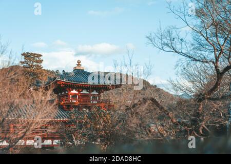 Phoenix hall bâtiment dans le temple de Byodoin , célèbre temple bouddhiste dans la ville d'Uji, Kyoto Japon Banque D'Images