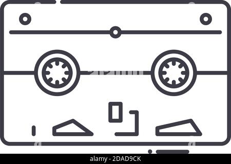 Icône de sauvegarde sur bande, illustration isolée linéaire, vecteur de ligne mince, symbole de conception Web, symbole de concept de contour avec contour modifiable sur fond blanc. Illustration de Vecteur