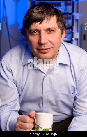 Physicien lauréat du prix Nobel, le professeur Sir Andre Geim, qui a remporté le prix Nobel de physique 2010 conjointement avec Konstantin Novoselov, leur découverte de g Banque D'Images