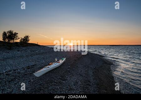 Crépuscule sur l'île d'Örskär, Espoo, Finlande Banque D'Images