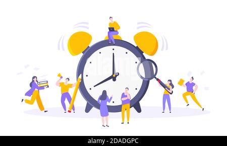 Bon temps de travail ou concept efficace de gestion du temps. Illustration de Vecteur