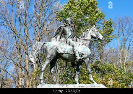 La statue du général Anthony Wayne sur son cheval à Parc historique national de Valley Forge Banque D'Images