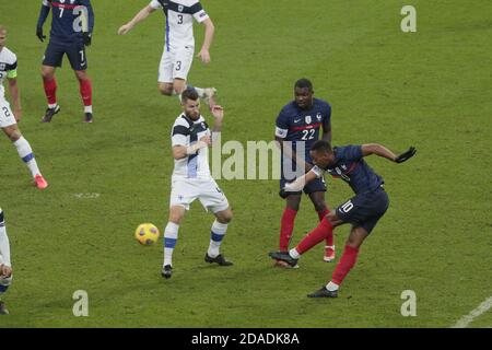 Anthony Martial (FRA) a donné le coup d'envoi à la partition, Joona Toivio (fin), Marcus Thuram (FRA) pendant le match international de football amical entre France P Banque D'Images