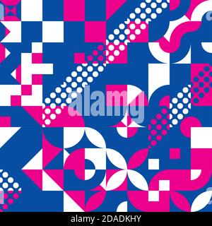 Bauhaus fond géométrique, affiche d'art minimaliste géométrique avec forme et figure simples. Design de style scandinave pour le Web, la bannière, Illustration de Vecteur