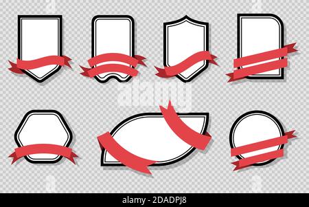 Ensemble de cadres en forme de boucles avec rubans sur un fond transparent. SPE 10 Illustration de Vecteur