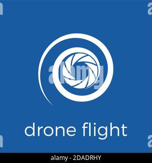Quadricoptère de vol de drone abstrait, icône de vecteur simple Illustration de Vecteur