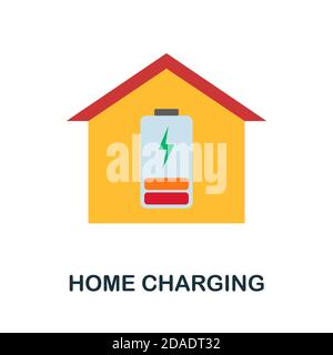 Icône de charge de la maison. Élément simple de la collection de véhicules électriques. Icône de charge Creative Home pour la conception Web, les modèles, les infographies et bien plus encore Illustration de Vecteur