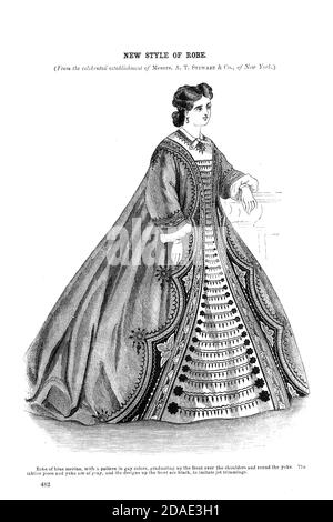 New style of Robe de Godey's Lady's Book and Magazine, décembre 1864, Volume LXIX, (Volume 69), Philadelphie, Louis A. Godey, Sarah Josepha Hale, Banque D'Images