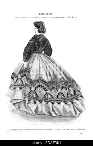 New style of Robe de Godey's Lady's Book and Magazine, décembre 1864, Volume LXIX, (Volume 69), Philadelphie, Louis A. Godey, Sarah Josepha Hale, Banque D'Images