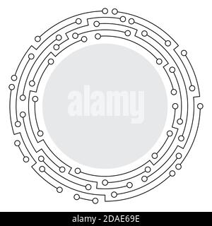 Résumé de la technologie frame ronde Illustration de Vecteur