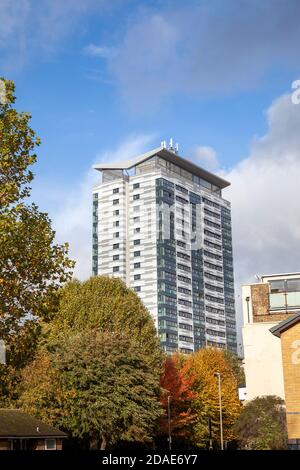 Castlemaine Tower à la sortie de Culvert Rd à Battersea, Londres, Royaume-Uni Banque D'Images