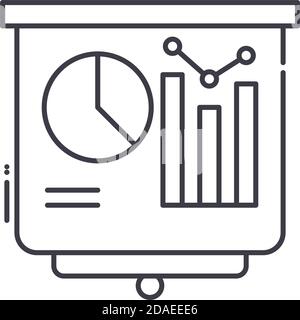 Icône de benchmarking, illustration isolée linéaire, vecteur ligne mince, panneau de conception Web, symbole de concept de contour avec contour modifiable sur fond blanc. Illustration de Vecteur