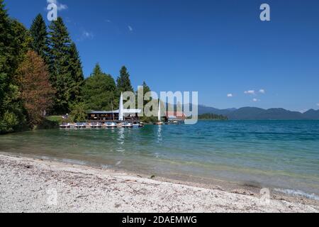 Géographie / Voyage, Allemagne, Bavière, Walchensee (lac Walchen), location de bateaux à Walchensee (lac Wa, Additional-Rights-Clearance-Info-not-available Banque D'Images