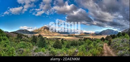 Parc national d'Arthur's Pass dans l'île du Sud de la Nouvelle-Zélande. Vu ici depuis le sommet de Broom's Hill. Banque D'Images