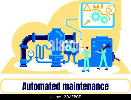 Concept de machine informatique plate Illustration de Vecteur