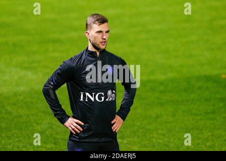 ZEIST, 09-11-2020 , Sportcentrum KNVB, Trainingscentrum KNVB dans Zeist, saison de la Ligue des Nations 2020-2021. Formation de l'équipe nationale néerlandaise. Le joueur néerlandais Joel Veltman pendant l'entraînement. Banque D'Images