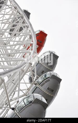 Photo détaillée du London Eye en Angleterre, au Royaume-Uni Banque D'Images