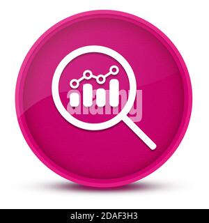 Consultez les analyses financières ou les études de métriques de luxe rose brillant rond illustration du résumé du bouton Banque D'Images