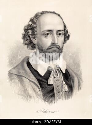 William Shakespeare (1564-1616), portrait imprimé, non daté Banque D'Images
