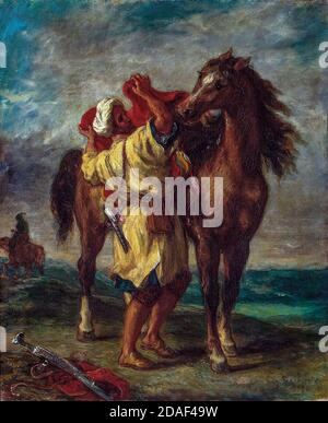 Eugène Delacroix, peinture, le cheval arabe, 1855 Banque D'Images