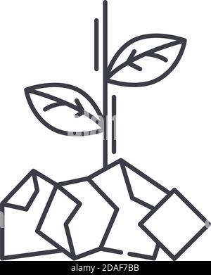 Icône de biochar, illustration isolée linéaire, vecteur de ligne mince, signe de conception de Web, symbole de concept de contour avec contour modifiable sur fond blanc. Illustration de Vecteur