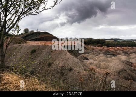 Strohner Lava Pit, lave travaille dans le Vulkaneifel Banque D'Images