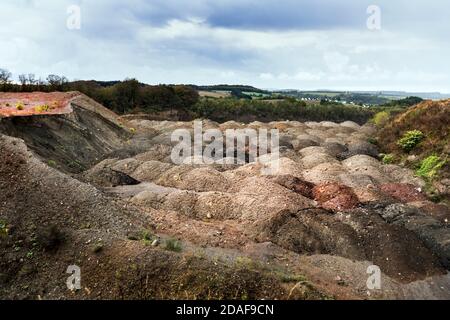 Strohner Lava Pit, lave travaille dans le Vulkaneifel Banque D'Images