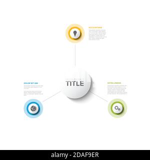 Modèle Infographique vectoriel polyvalent avec trois options d'éléments et des couleurs modernes sur un fond blanc Illustration de Vecteur