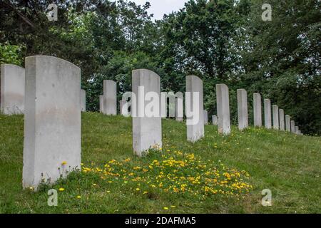 la guerre tombe dans un cimetière militaire Banque D'Images