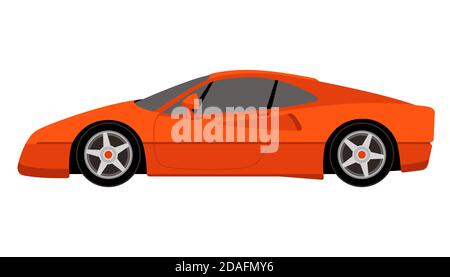 voiture sport rouge, illustration vectorielle, côté profilé Banque D'Images