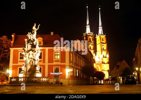 La Cathédrale de Saint Jean Baptiste à Wroclaw, Pologne Banque D'Images