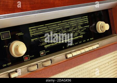 Gros plan d'un système audio vintage Banque D'Images