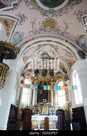 römisch-katholische Pfarrkirche St. Georgen Obermais, Meran, Südtirol, Italie Banque D'Images