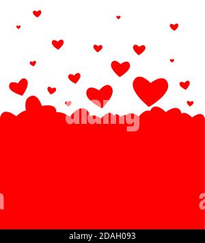 Le fond est rouge avec les coeurs. Bonne Saint Valentin. Illustration vectorielle Illustration de Vecteur